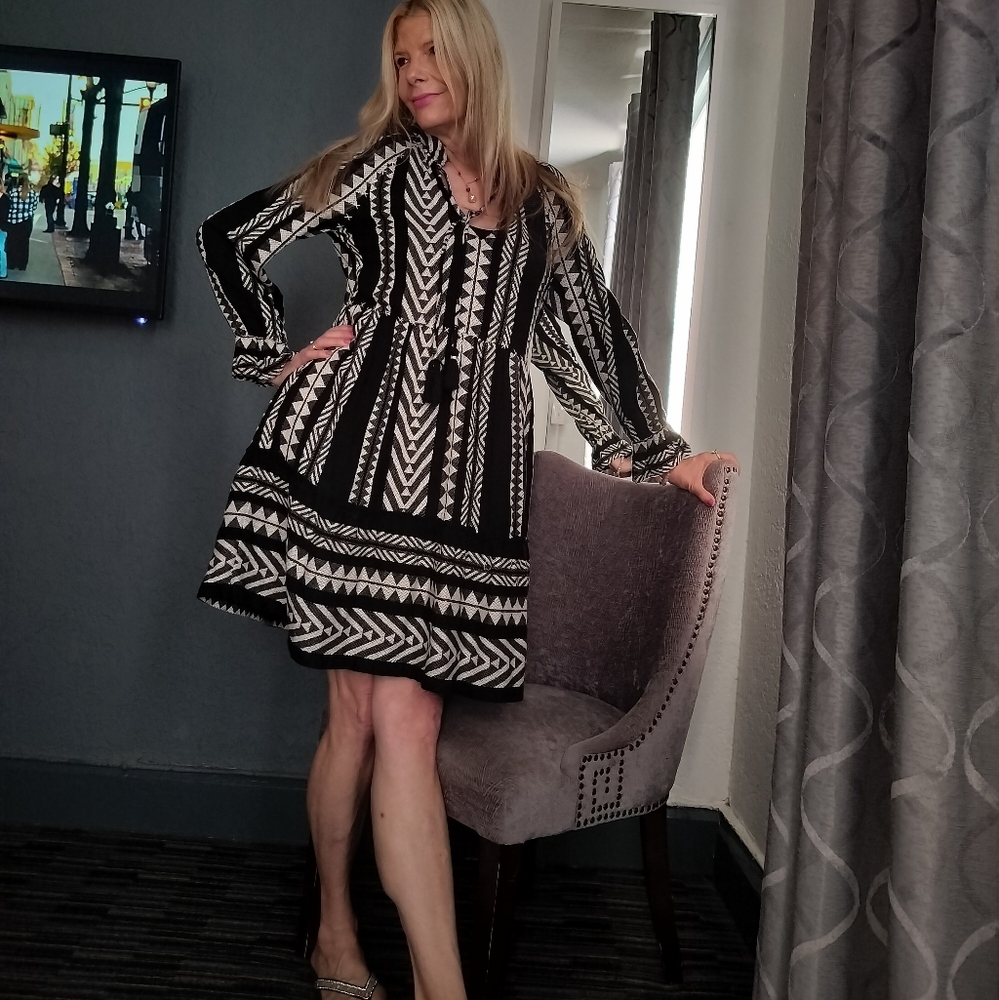 Anthropologie Batik Print Boho Dress Small